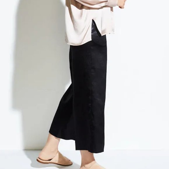 Vince Pants - NWT Vince Metallic Satin Crop Wide Leg Pant